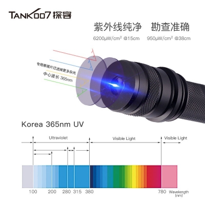 TANK007探客CI02 V2多波段勻光手電筒刑偵、檢查、找尋、勘察專用手電