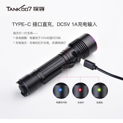 TANK007探客UV122雙光手電筒戶(hù)外徒步探險(xiǎn)紫光鑒定手電