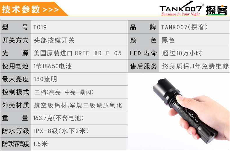 選購強(qiáng)光手電筒什么品牌好？探客TANK007手電筒生產(chǎn)廠家